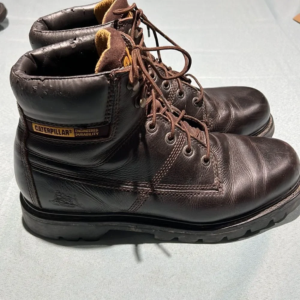 CAT Men Burgundy Colorado‎ Leather Boots Size 12 B52